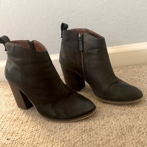 Black Leather Booties Size 8